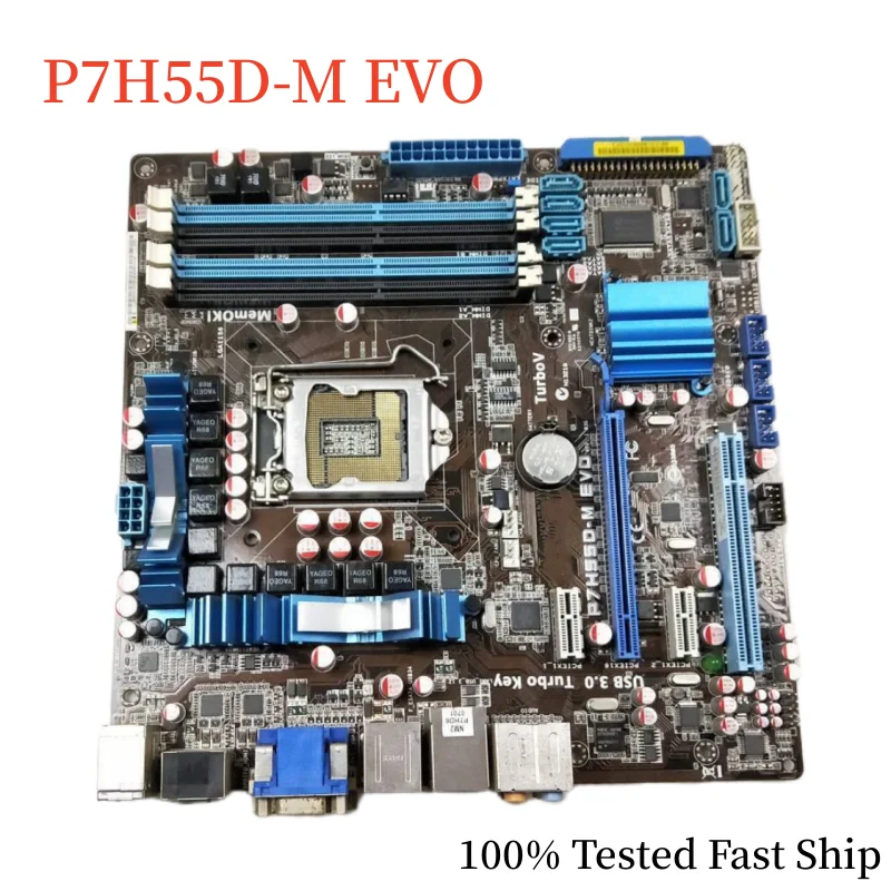 ASUS P7H55D-M EVO  H55 16GB LGA 1156 DDR3 uATX κ, 100% ׽Ʈ Ϸ,  
